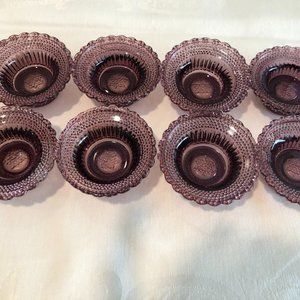 Vintage Degenhart Open Salt Cellars Amethyst/Purple Dewdrop and Star Pattern